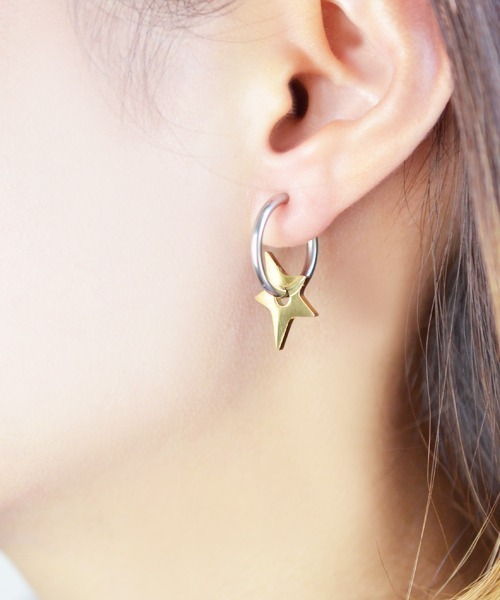 Fun & Daily（ファンアンドデイリー）の「1ピース・スタードロップサークルイヤリング（イヤリング・メンズ・シルバー系その他/シルバー・FREE）」の5枚目の写真