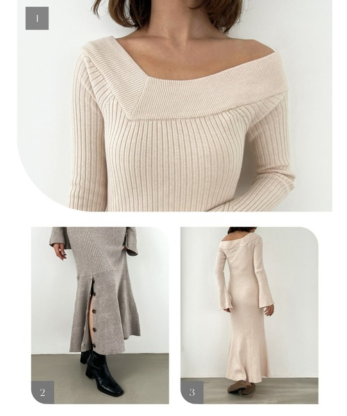 Olu.(オルドット)の「フレアスリーブニットワンピース(ワンピース・レディース・アイボリー/ブラック/モカ・FREE)」の11枚目の写真