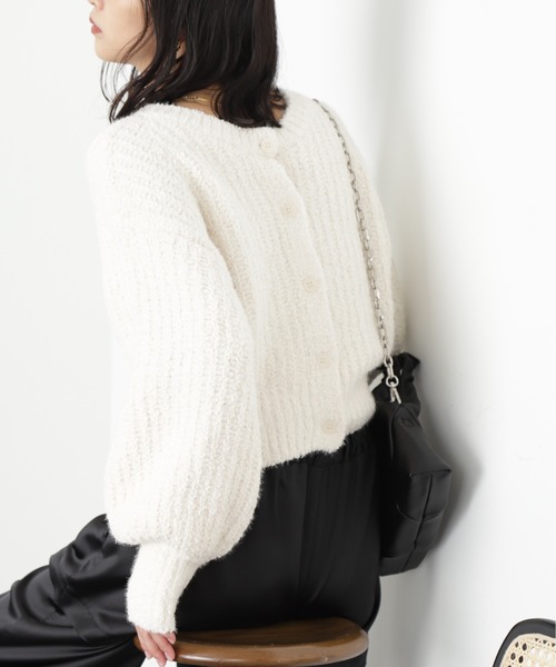 FREE'S MART(フリーズマート)の「◆フェザーモール前後2wayカーディガン(カーディガン/ボレロ・レディース・レッド/ホワイト/ベージュ/チャコールグレー・FREE)」の9枚目の写真