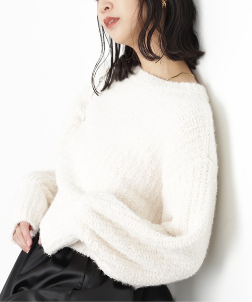 FREE'S MART(フリーズマート)の「◆フェザーモール前後2wayカーディガン(カーディガン/ボレロ・レディース・レッド/ホワイト/ベージュ/チャコールグレー・FREE)」の10枚目の写真