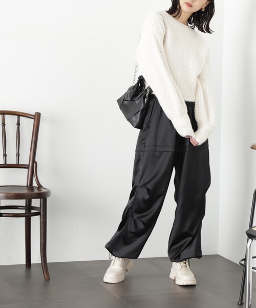 FREE'S MART(フリーズマート)の「◆フェザーモール前後2wayカーディガン(カーディガン/ボレロ・レディース・レッド/ホワイト/ベージュ/チャコールグレー・FREE)」の14枚目の写真