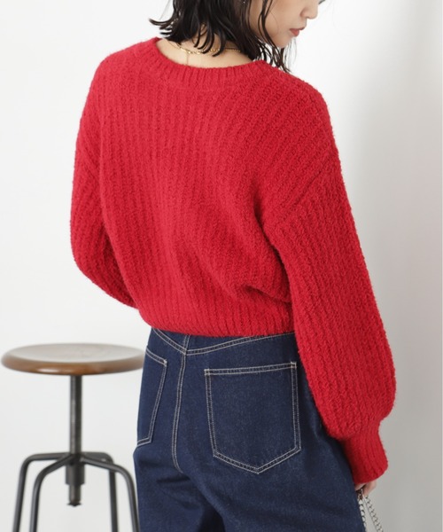 FREE'S MART(フリーズマート)の「◆フェザーモール前後2wayカーディガン(カーディガン/ボレロ・レディース・レッド/ホワイト/ベージュ/チャコールグレー・FREE)」の17枚目の写真