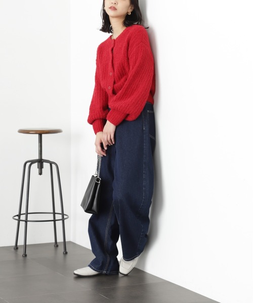 FREE'S MART(フリーズマート)の「◆フェザーモール前後2wayカーディガン(カーディガン/ボレロ・レディース・レッド/ホワイト/ベージュ/チャコールグレー・FREE)」の19枚目の写真