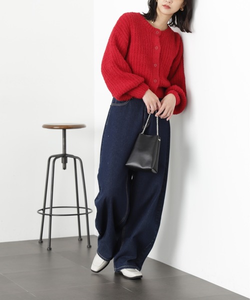 FREE'S MART(フリーズマート)の「◆フェザーモール前後2wayカーディガン(カーディガン/ボレロ・レディース・レッド/ホワイト/ベージュ/チャコールグレー・FREE)」の20枚目の写真