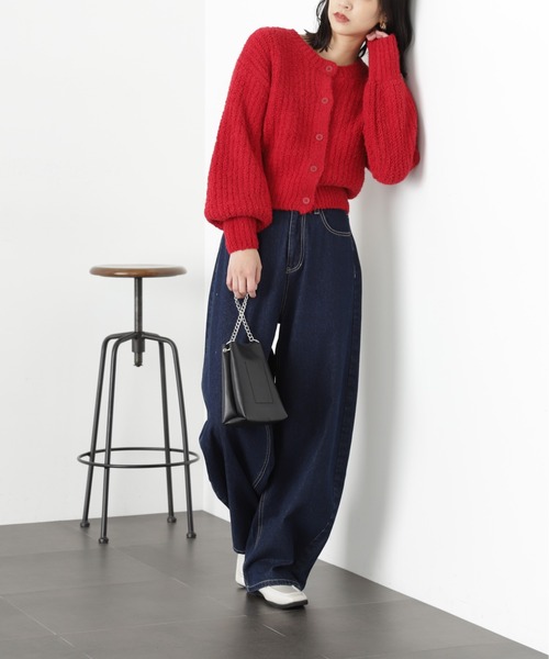 FREE'S MART(フリーズマート)の「◆フェザーモール前後2wayカーディガン(カーディガン/ボレロ・レディース・レッド/ホワイト/ベージュ/チャコールグレー・FREE)」の21枚目の写真