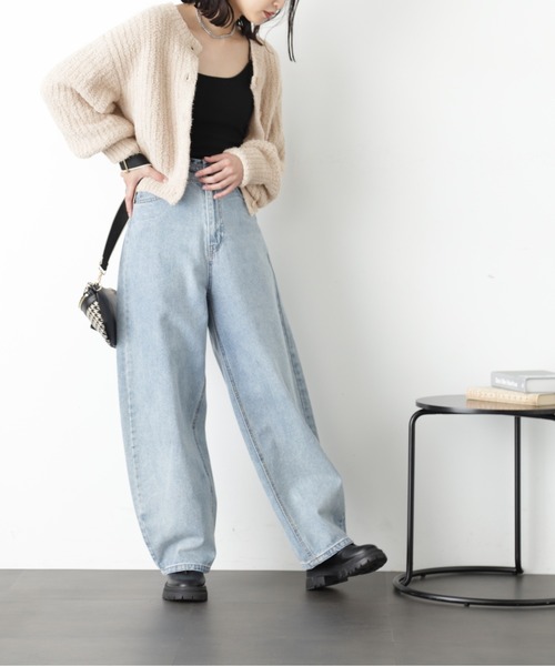 FREE'S MART(フリーズマート)の「◆フェザーモール前後2wayカーディガン(カーディガン/ボレロ・レディース・レッド/ホワイト/ベージュ/チャコールグレー・FREE)」の6枚目の写真