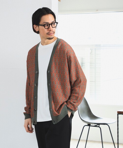 B:MING by BEAMS（ビーミングバイビームス）の「リネン ミックス ジャカード カーディガン（カーディガン/ボレロ・メンズ・グリーン/サックスブルー・X-LARGE/MEDIUM/LARGE/SMALL）」の2枚目の写真