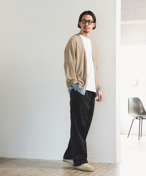 B:MING by BEAMS（ビーミングバイビームス）の「リネン ミックス ジャカード カーディガン（カーディガン/ボレロ・メンズ・グリーン/サックスブルー・X-LARGE/MEDIUM/LARGE/SMALL）」の4枚目の写真