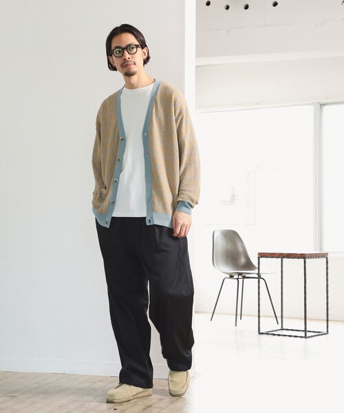 B:MING by BEAMS（ビーミングバイビームス）の「リネン ミックス ジャカード カーディガン（カーディガン/ボレロ・メンズ・グリーン/サックスブルー・X-LARGE/MEDIUM/LARGE/SMALL）」の5枚目の写真