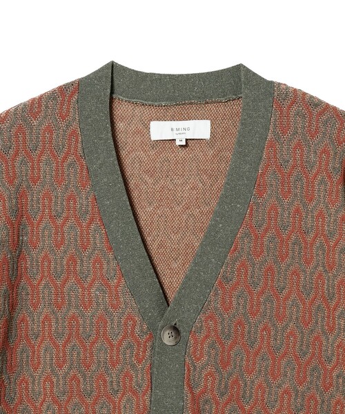 B:MING by BEAMS（ビーミングバイビームス）の「リネン ミックス ジャカード カーディガン（カーディガン/ボレロ・メンズ・グリーン/サックスブルー・X-LARGE/MEDIUM/LARGE/SMALL）」の9枚目の写真
