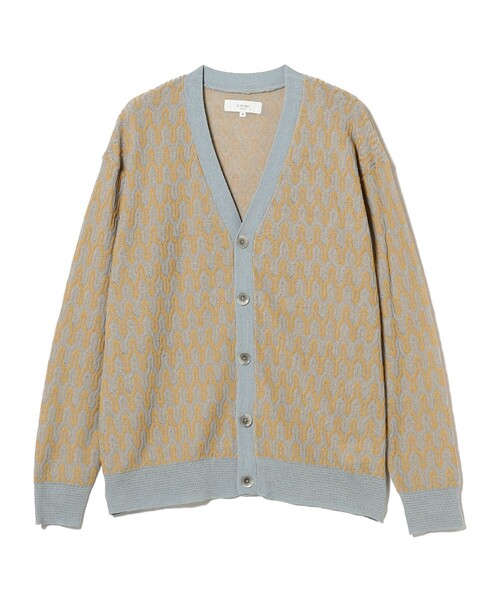 B:MING by BEAMS（ビーミングバイビームス）の「リネン ミックス ジャカード カーディガン（カーディガン/ボレロ・メンズ・グリーン/サックスブルー・X-LARGE/MEDIUM/LARGE/SMALL）」の13枚目の写真