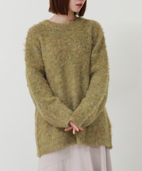 archives（アルシーヴ）の「シャギーミドルルーズニット（ニット/セーター・レディース・アイボリー/オレンジ/グレー/グリーン系その他・MEDIUM）」の3枚目の写真