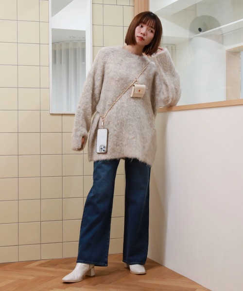 archives（アルシーヴ）の「シャギーミドルルーズニット（ニット/セーター・レディース・アイボリー/オレンジ/グレー/グリーン系その他・MEDIUM）」の11枚目の写真