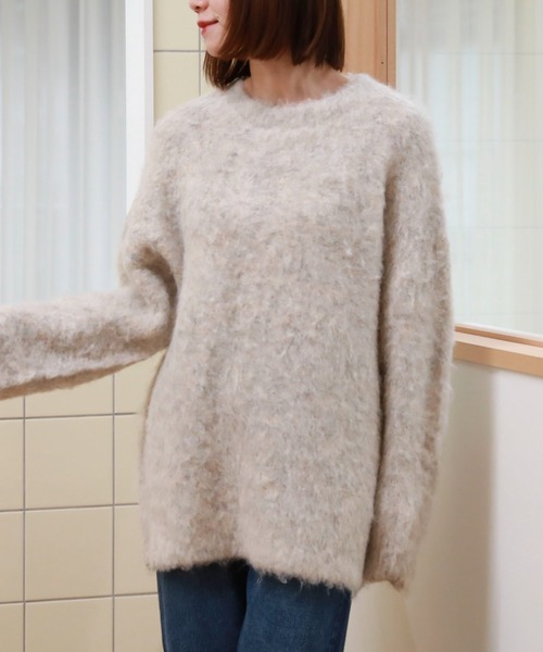 archives（アルシーヴ）の「シャギーミドルルーズニット（ニット/セーター・レディース・アイボリー/オレンジ/グレー/グリーン系その他・MEDIUM）」の5枚目の写真