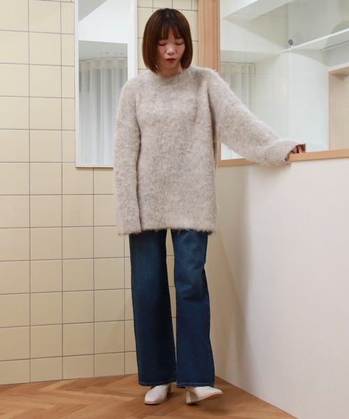 archives（アルシーヴ）の「シャギーミドルルーズニット（ニット/セーター・レディース・アイボリー/オレンジ/グレー/グリーン系その他・MEDIUM）」の8枚目の写真