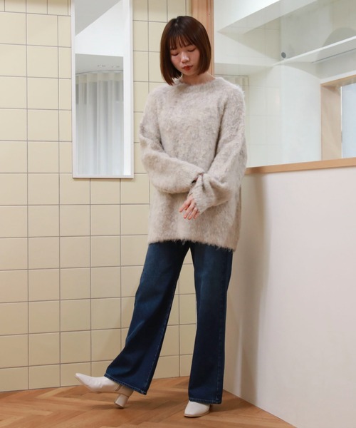 archives（アルシーヴ）の「シャギーミドルルーズニット（ニット/セーター・レディース・アイボリー/オレンジ/グレー/グリーン系その他・MEDIUM）」の9枚目の写真