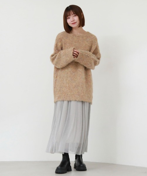 archives（アルシーヴ）の「シャギーミドルルーズニット（ニット/セーター・レディース・アイボリー/オレンジ/グレー/グリーン系その他・MEDIUM）」の16枚目の写真