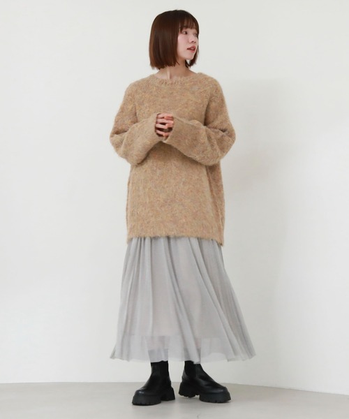 archives（アルシーヴ）の「シャギーミドルルーズニット（ニット/セーター・レディース・アイボリー/オレンジ/グレー/グリーン系その他・MEDIUM）」の17枚目の写真