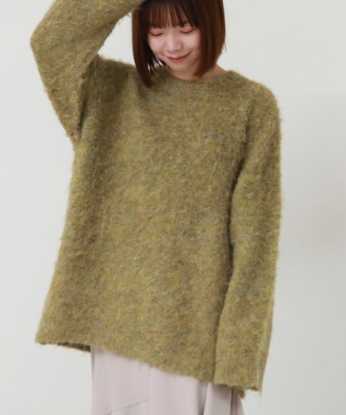 archives（アルシーヴ）の「シャギーミドルルーズニット（ニット/セーター・レディース・アイボリー/オレンジ/グレー/グリーン系その他・MEDIUM）」の22枚目の写真