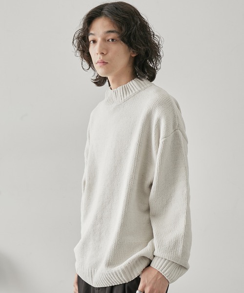  j.n.r.d（ジェー・エヌ・アール・ディー）の「j.n.r.d/モールモックネックプルオーバー（ニット/セーター・メンズ・ホワイト/チャコールグレー/ダークブラウン・L/LL/M）」の7枚目の写真