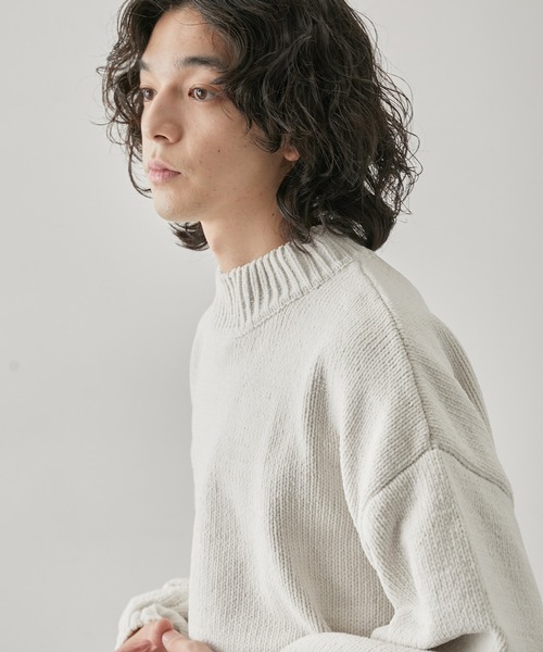  j.n.r.d（ジェー・エヌ・アール・ディー）の「j.n.r.d/モールモックネックプルオーバー（ニット/セーター・メンズ・ホワイト/チャコールグレー/ダークブラウン・L/LL/M）」の8枚目の写真