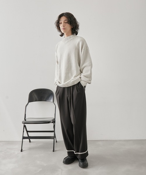  j.n.r.d（ジェー・エヌ・アール・ディー）の「j.n.r.d/モールモックネックプルオーバー（ニット/セーター・メンズ・ホワイト/チャコールグレー/ダークブラウン・L/LL/M）」の14枚目の写真