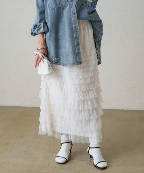 LOUNGEDRESS（ラウンジドレス）の「フリルチュールスカート（スカート