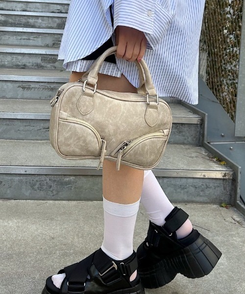 PAGEBOY(ページボーイ)の「ヴィンテージボストンバッグ(ボストンバッグ・レディース・ブラウン/ベージュ/ブラック・FREE)」の1枚目の写真