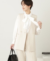 N.（N. Natural Beauty Basic） | 【セットアップ対応】◆ノーカラーダブルジレ(ベスト)