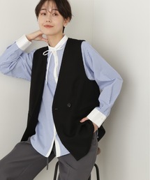 N.(N. Natural Beauty Basic) | 【セットアップ対応】◆ノーカラーダブルジレ(ベスト)