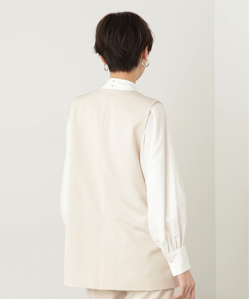 N.(N. Natural Beauty Basic)(エヌエヌナチュラルビューティーベーシック)の「【セットアップ対応】◆ノーカラーダブルジレ(ベスト・レディース・グレー/ブラック/ホワイト・MEDIUM)」の14枚目の写真