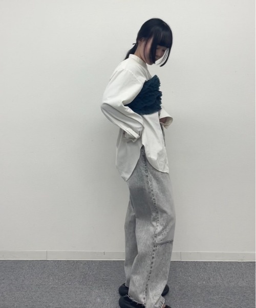 ottilie（オティーリエ）の「ottilie ボリュームフラッフィーバンドゥビスチェ（Tシャツ/カットソー・レディース・ブラック/ベージュ/グリーン・FREE）」の14枚目の写真