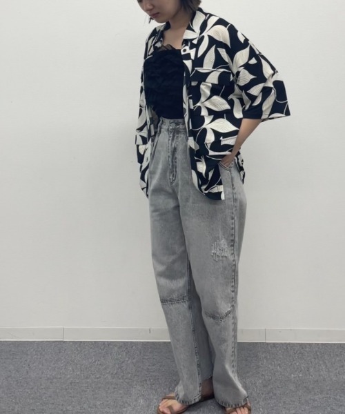 ottilie（オティーリエ）の「ottilie ボリュームフラッフィーバンドゥビスチェ（Tシャツ/カットソー・レディース・ブラック/ベージュ/グリーン・FREE）」の15枚目の写真