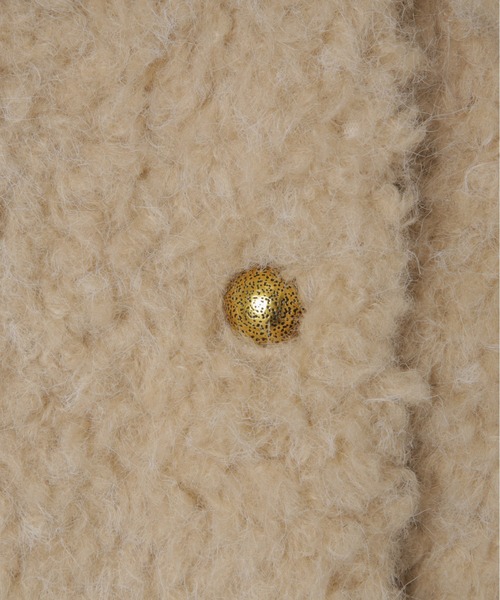 Olu.(オルドット)の「ポケットデザインボアアウター(ノーカラーコート・レディース・ベージュ/ブラック・FREE)」の22枚目の写真