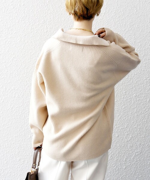 セール】【WEB限定】SHIPS any: AQUA カシミヤ ミックス Vネック