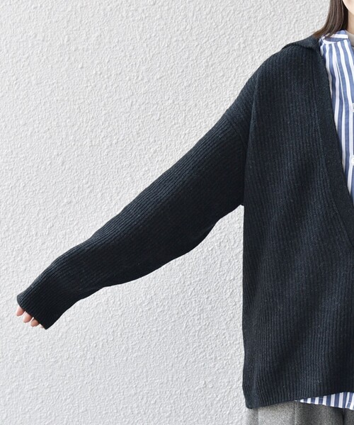 セール】【WEB限定】SHIPS any: AQUA カシミヤ ミックス Vネック