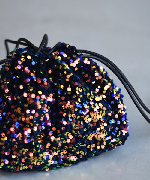 Marient（マリエント）の「2WAYスパンコール巾着BAG（ショルダーバッグ・レディース・シルバー/ブラック/マルチ・FREE）」の10枚目の写真