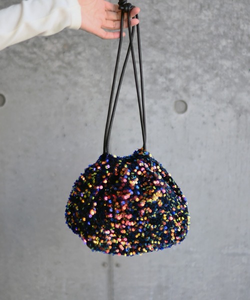 Marient（マリエント）の「2WAYスパンコール巾着BAG（ショルダーバッグ・レディース・シルバー/ブラック/マルチ・FREE）」の12枚目の写真