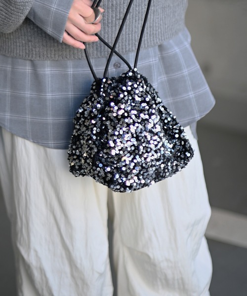 Marient（マリエント）の「2WAYスパンコール巾着BAG（ショルダーバッグ・レディース・シルバー/ブラック/マルチ・FREE）」の22枚目の写真