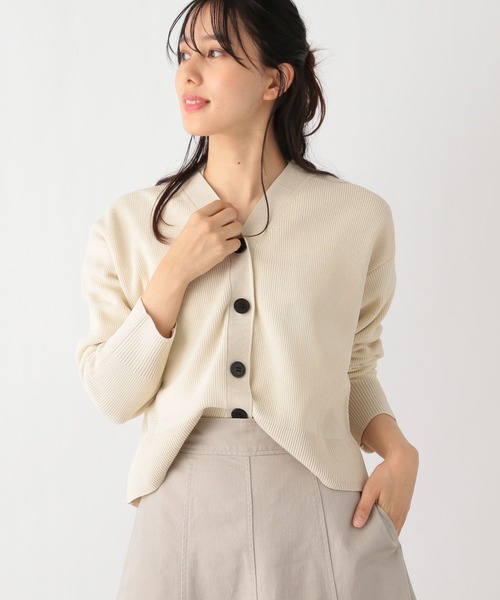 GLOBAL WORK（グローバルワーク）の「リッチライトニットアゼVネックカーディガン/990490（カーディガン/ボレロ・レディース・ラベンダー/ブラック系その他/イエロー系/ブラック×ホワイト/ライトブルー/グリーン系3/グレイッシュベージュ・REGULAR/SHORT）」の10枚目の写真