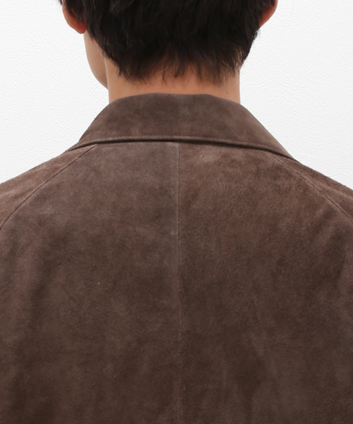 EDIFICE（エディフィス）の「ゴート スエード ホスピタル ジャケット（テーラードジャケット・メンズ・ネイビー/ブラウン・MEDIUM/LARGE）」の8枚目の写真