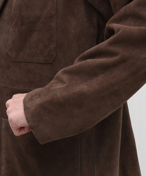 EDIFICE（エディフィス）の「ゴート スエード ホスピタル ジャケット（テーラードジャケット・メンズ・ネイビー/ブラウン・MEDIUM/LARGE）」の10枚目の写真
