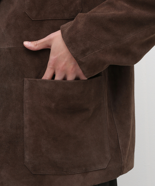 EDIFICE（エディフィス）の「ゴート スエード ホスピタル ジャケット（テーラードジャケット・メンズ・ネイビー/ブラウン・MEDIUM/LARGE）」の13枚目の写真