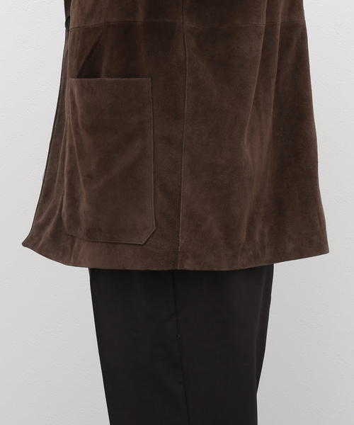 EDIFICE（エディフィス）の「ゴート スエード ホスピタル ジャケット（テーラードジャケット・メンズ・ネイビー/ブラウン・MEDIUM/LARGE）」の14枚目の写真