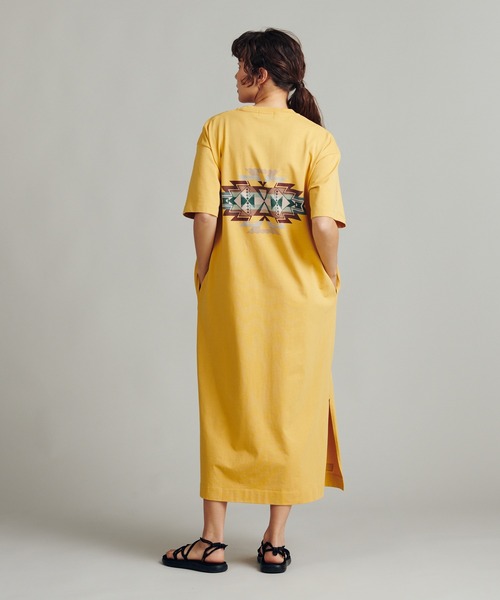 PENDLETON（ペンドルトン）の「バックプリントS/Sドレス（ワンピース・レディース・イエロー系その他/ライトベージュ/オフホワイト/ブラック系その他3/ブルー・ONESIZE）」の5枚目の写真