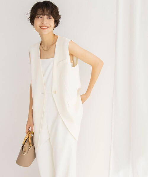 NOLLEY’S Sophi(ノーリーズソフィ)の「ウォッシャブルスラブツイードジレ(ベスト・レディース・オフホワイト/ブラック・38)」の7枚目の写真