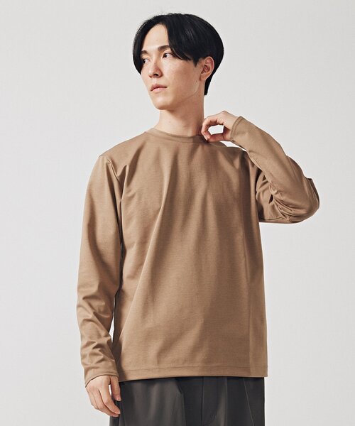 EDIFICE（エディフィス）の「40ゲージ ダブルフェイス ロングスリーブTシャツ（Tシャツ/カットソー・メンズ・ネイビー/ホワイト/キャメル・SMALL/MEDIUM/LARGE）」の5枚目の写真