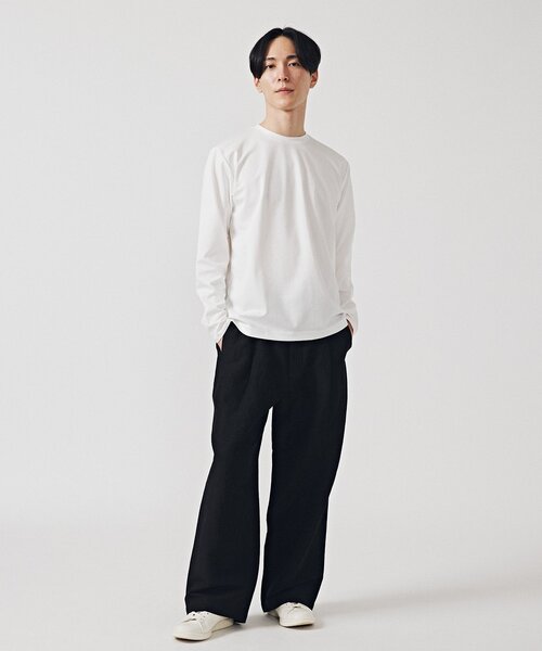 EDIFICE（エディフィス）の「40ゲージ ダブルフェイス ロングスリーブTシャツ（Tシャツ/カットソー・メンズ・ネイビー/ホワイト/キャメル・SMALL/MEDIUM/LARGE）」の10枚目の写真