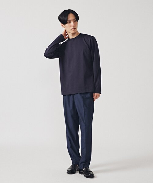 EDIFICE（エディフィス）の「40ゲージ ダブルフェイス ロングスリーブTシャツ（Tシャツ/カットソー・メンズ・ネイビー/ホワイト/キャメル・SMALL/MEDIUM/LARGE）」の16枚目の写真