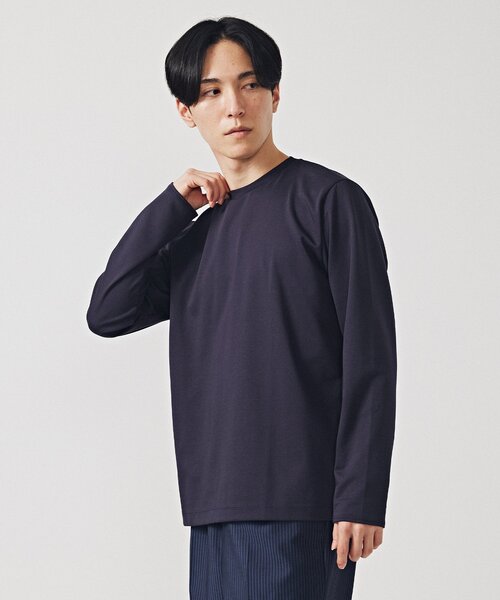 EDIFICE（エディフィス）の「40ゲージ ダブルフェイス ロングスリーブTシャツ（Tシャツ/カットソー・メンズ・ネイビー/ホワイト/キャメル・SMALL/MEDIUM/LARGE）」の14枚目の写真